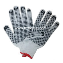 Cotton Knitted Double PVC Dotted Industrial Hand Safety Work Gloves